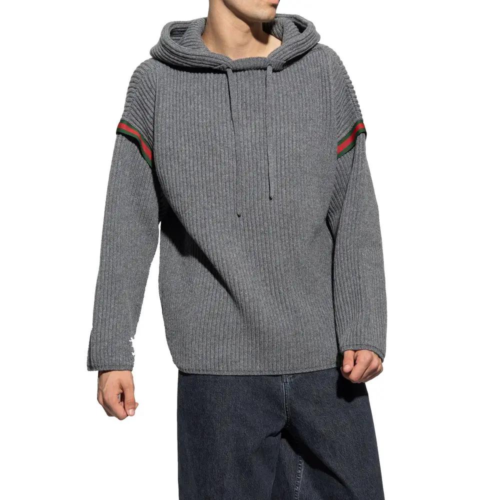 Sweat à capuche gris cachemire homme – Gucci bande Web