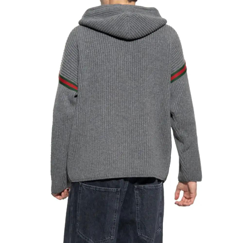 Sweat à capuche gris cachemire homme – Gucci bande Web