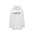 Sweat à capuche blanc oversize femme – Lanvin logo brodé