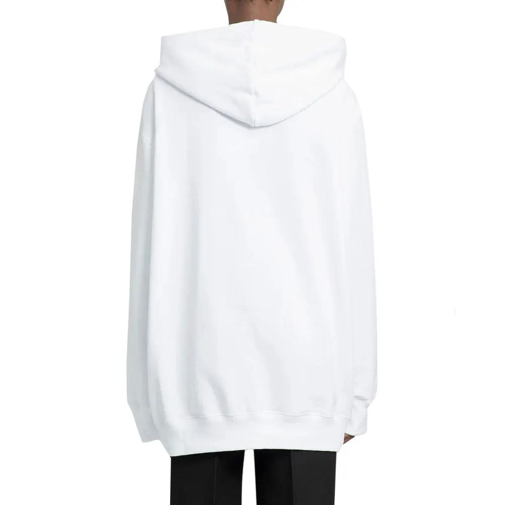 Sweat à capuche blanc oversize femme – Lanvin logo brodé