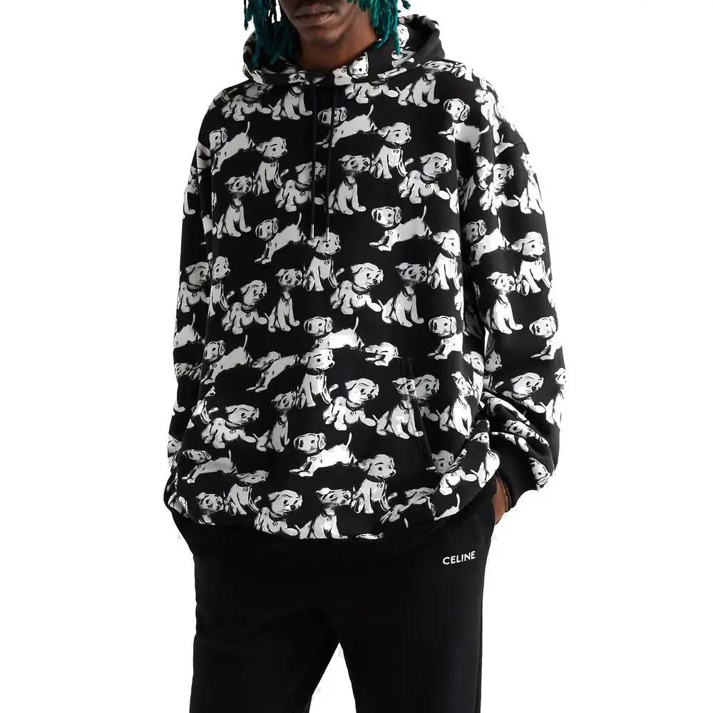 Sweat à capuche noir coton homme – Celine hoodie minimaliste