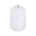Men’s White Cotton Dress Shirt – Valentino Embroidered Button-Up Shirt