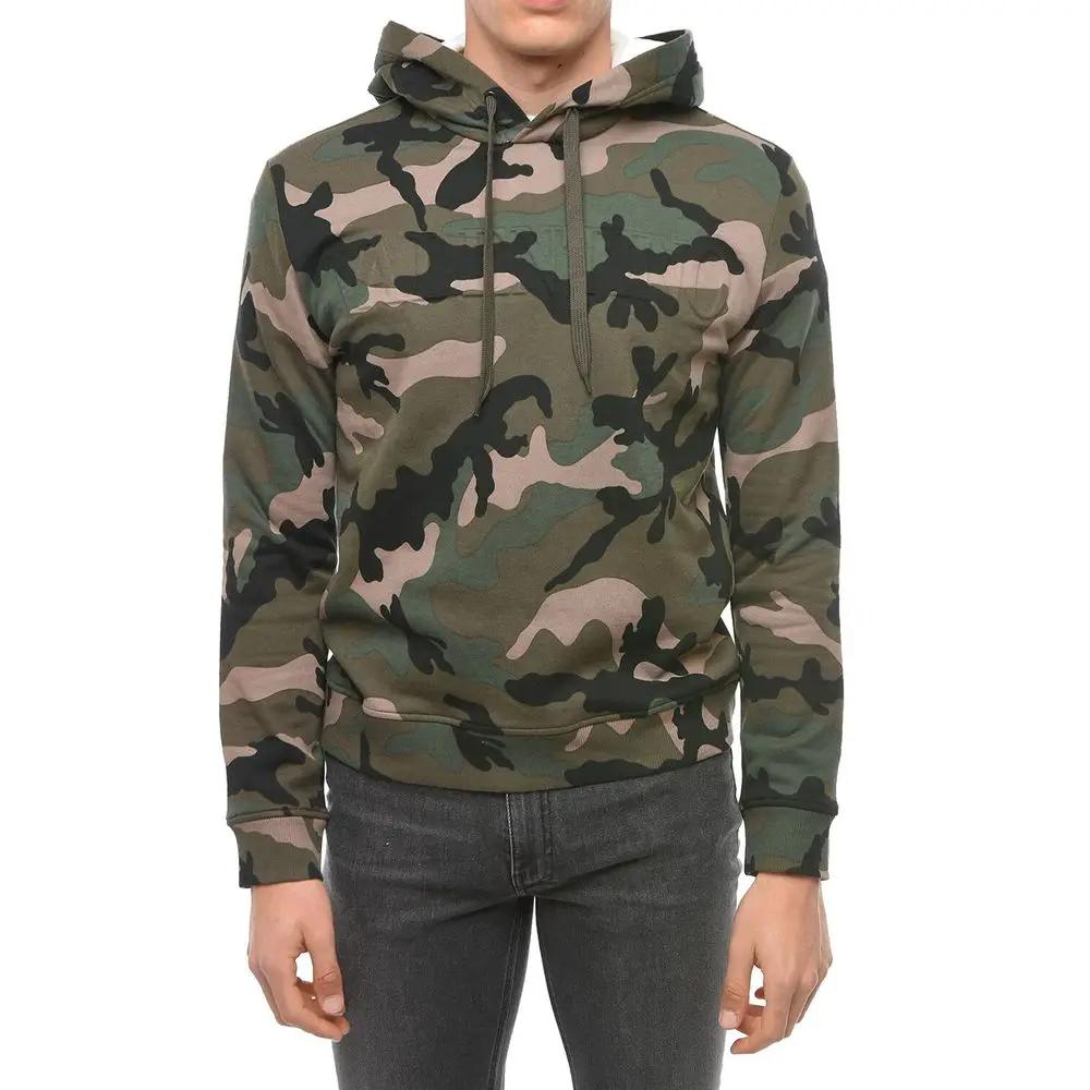 Men’s Bicolor Cotton Hoodie – Valentino Embossed Logo Sweatshirt Made in Italy