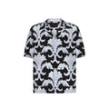 Men’s Black Silk Pattern Shirt – Valentino Short Sleeve Boxy Fit
