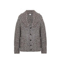 Cardigan gris alpaga laine homme – Bottega Veneta col V maille luxe