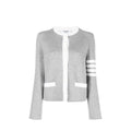 Cardigan gris laine femme – Thom Browne maille boutonnée élégante