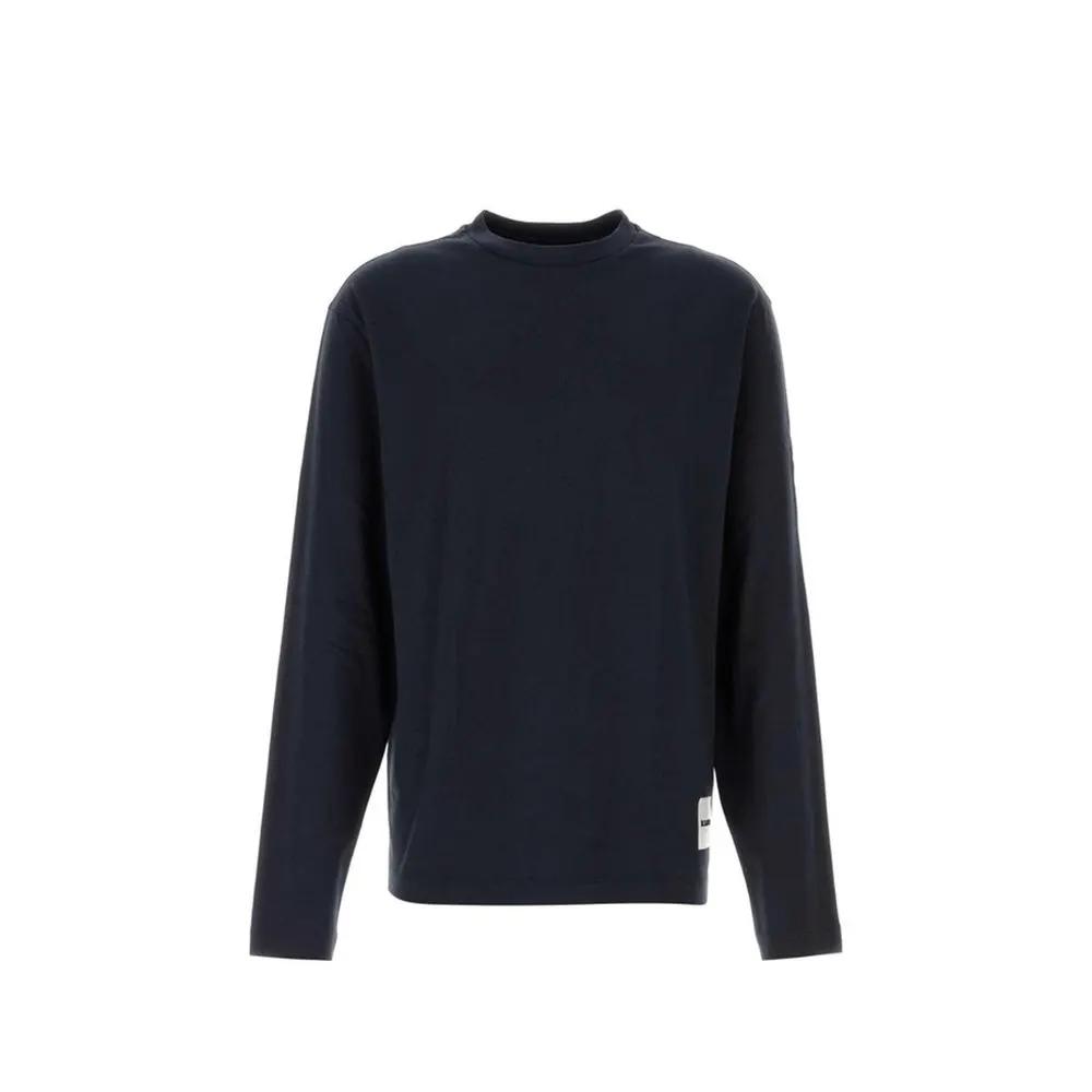 Lot de 3 tee-shirts homme à manches longues en coton – Col rond avec logo Jil Sander Fabriqué en Italie