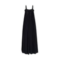 Robe longue plissée noire femme – Dolce & Gabbana col carré élégante
