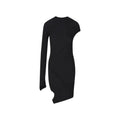 Robe noire asymétrique femme – Balenciaga col montant maille côtelée