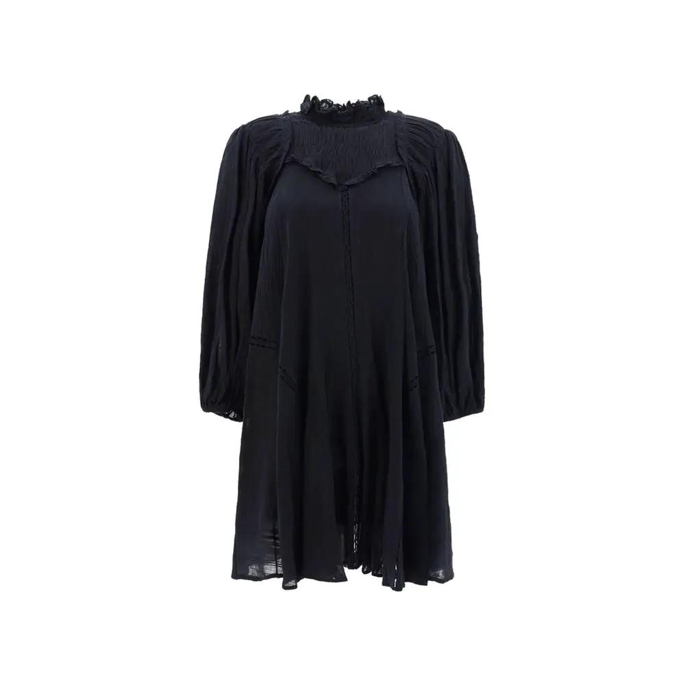 Robe noire coton perforé femme – Isabel Marant Étoile motif floral bohème