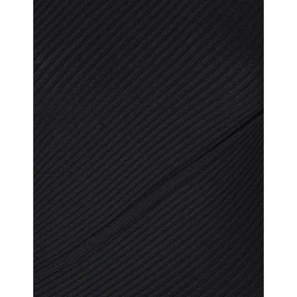 Robe noire asymétrique femme – Balenciaga col montant maille côtelée