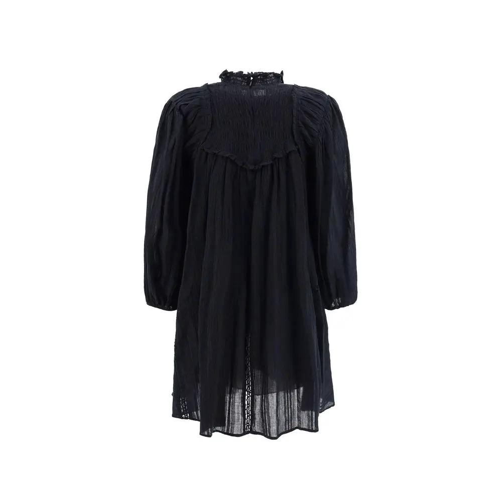 Robe noire coton perforé femme – Isabel Marant Étoile motif floral bohème