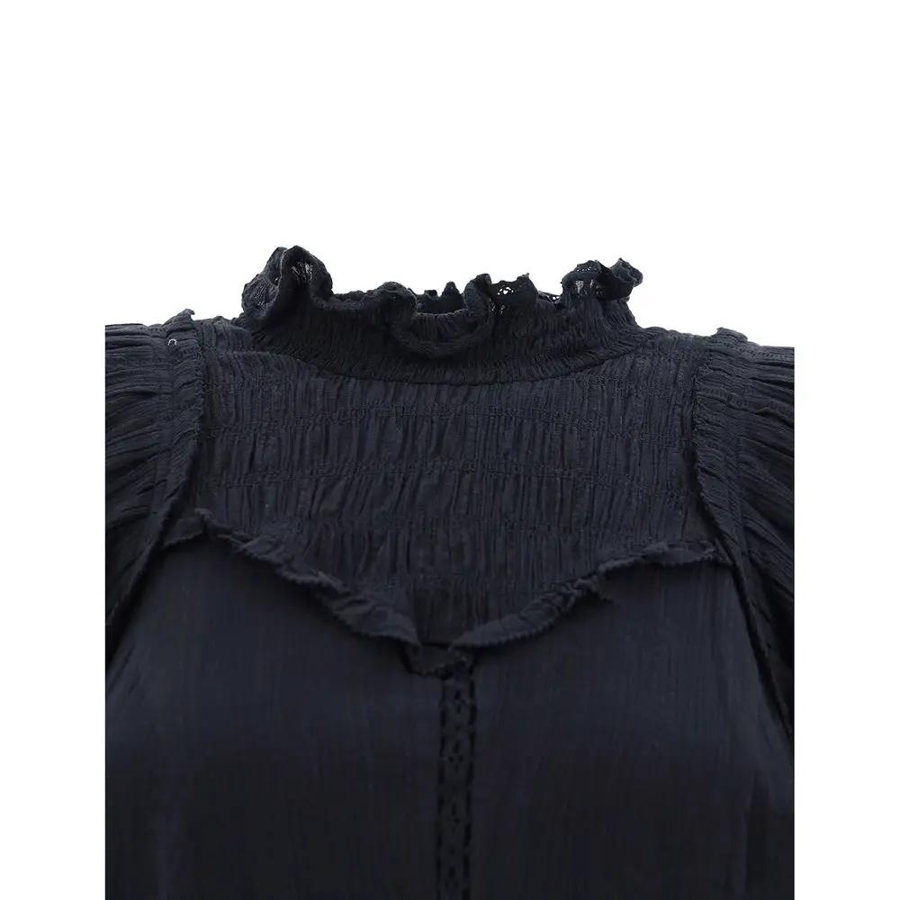 Robe noire coton perforé femme – Isabel Marant Étoile motif floral bohème