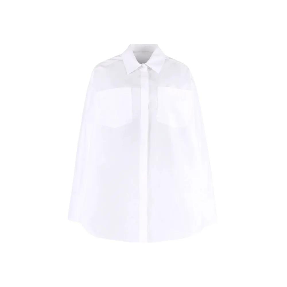 Valentino White CWomen’s White Cotton Shirt Dress – Valentino Long Sleeve Button-Up Dress Made in Italyotton Casual Dress