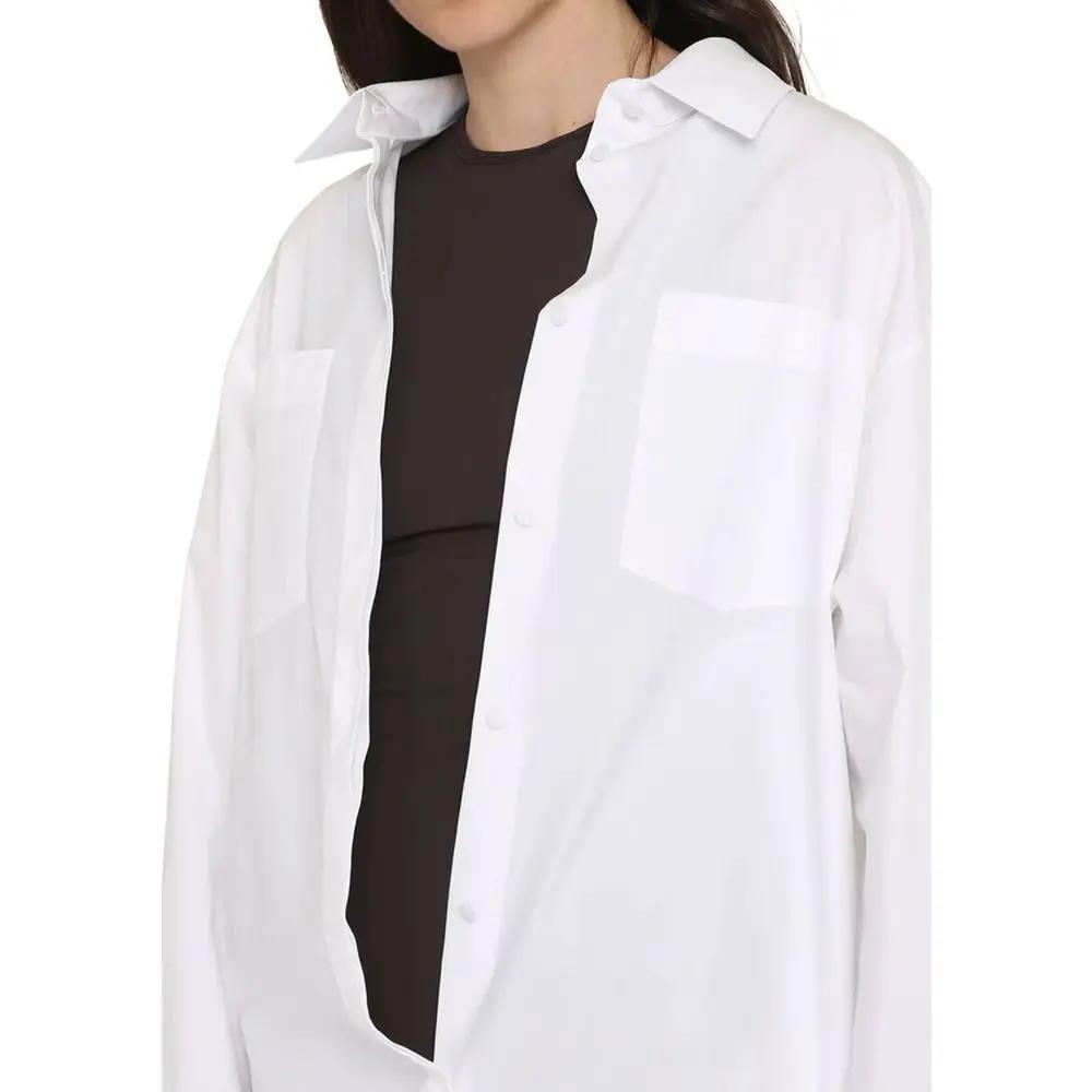 Valentino White CWomen’s White Cotton Shirt Dress – Valentino Long Sleeve Button-Up Dress Made in Italyotton Casual Dress