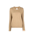 Pull marron cachemire laine femme – Maison Margiela col rond maille luxe