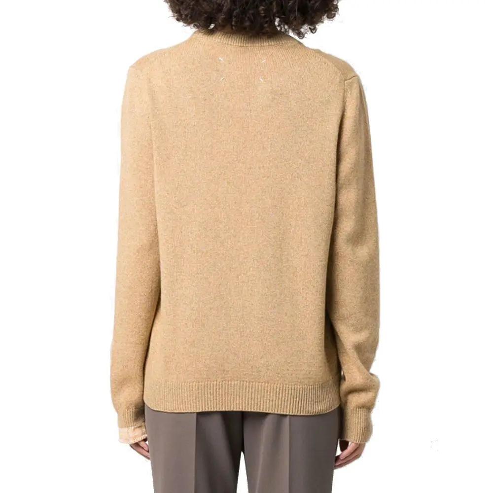 Women’s Brown Cashmere Blend Sweater – Maison Margiela Crew Neck Knit