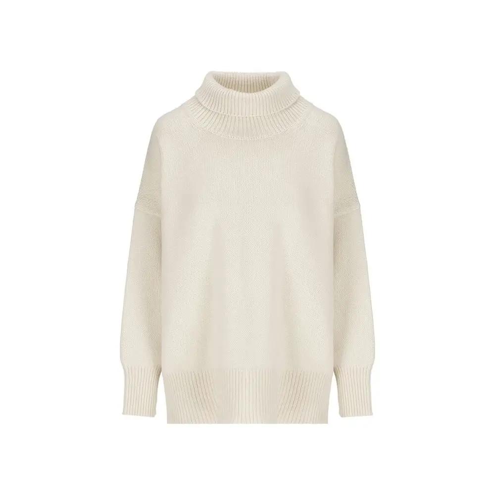 Women’s White Cashmere Turtleneck – Chloé Luxury Knit Sweater