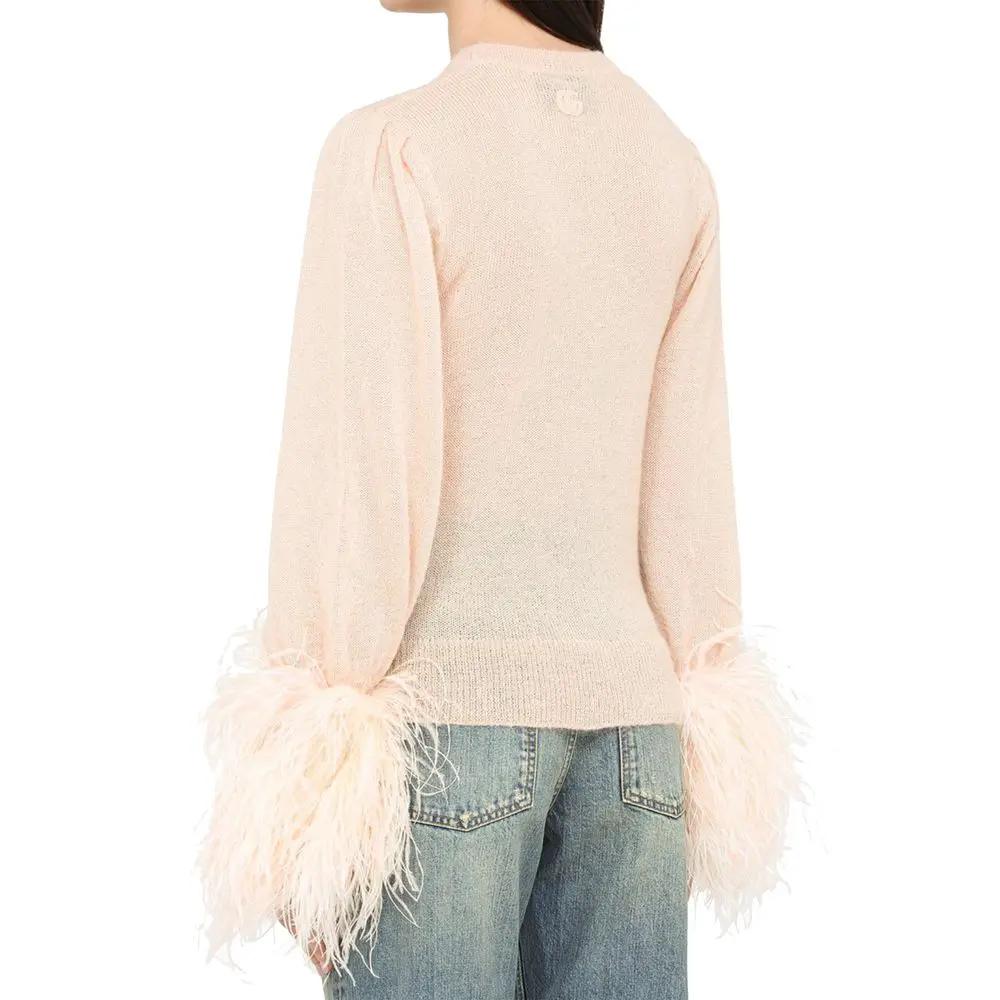 Women’s Multicolor Wool Sweater with Feathers – Gucci Statement Knit Made in Italy