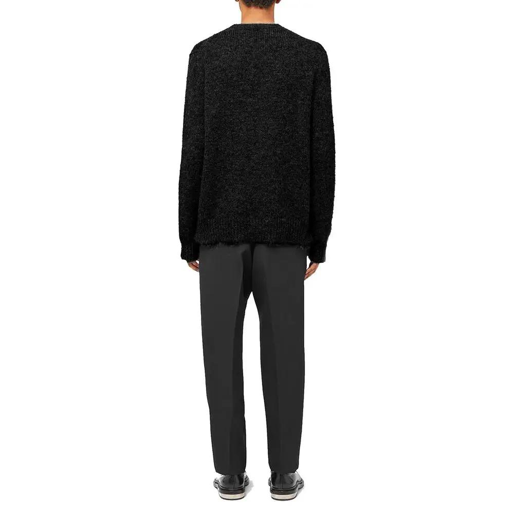 Jil Sander Black Alpaca Leather Sweater