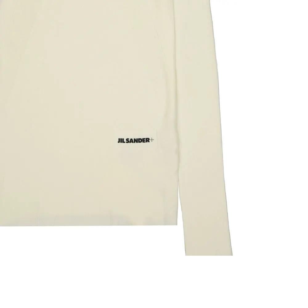 Women’s White Cotton Sweatshirt – Jil Sander Logo Crew Neck Pullover Made in Italy