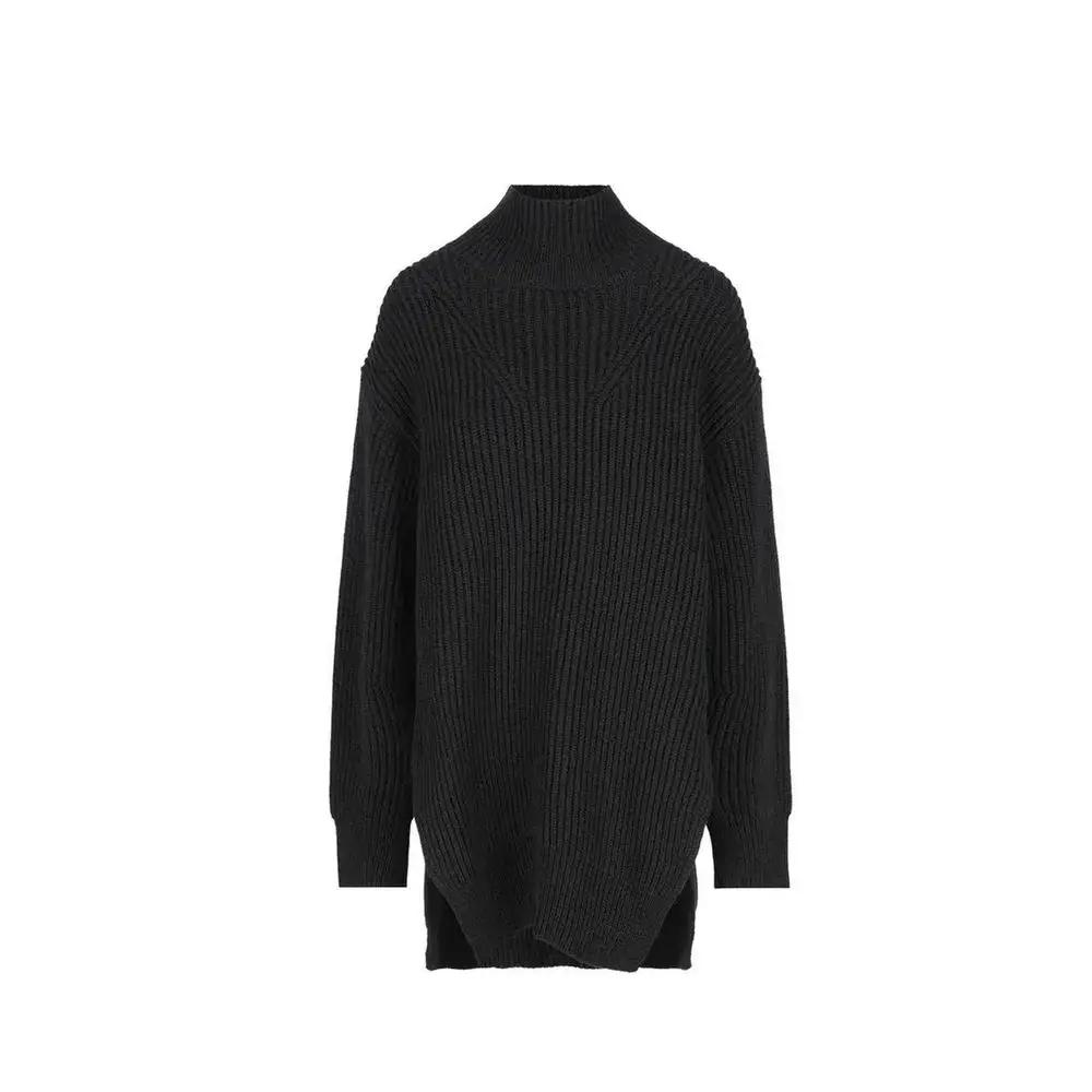 Women’s Black Wool Turtleneck – Jil Sander Minimalist Knit Sweater Made in Italy