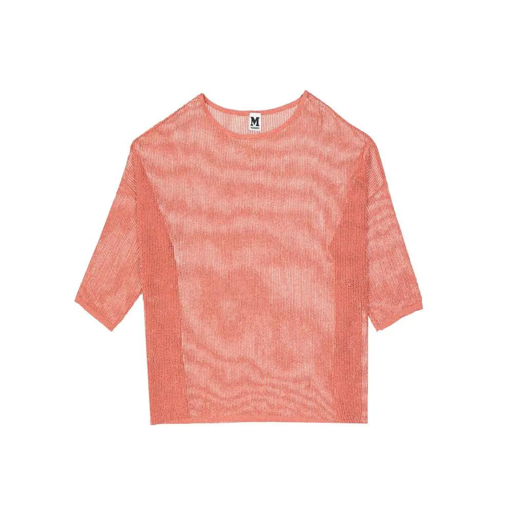 Women’s Multicolor Metallic Knit Top – Missoni Semi-Sheer Perforated Sweater