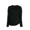 Pull noir laine femme – Alexander McQueen cache-cœur maille torsadée
