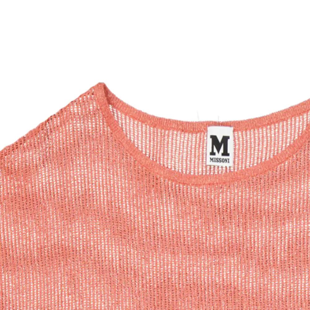 Women’s Multicolor Metallic Knit Top – Missoni Semi-Sheer Perforated Sweater