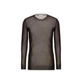 Men’s Brown Silk Sheer Sweater – Valentino Crew Neck Lightweight Knit Made in Italy