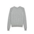 Men’s Grey Cashmere Sweater – Saint Laurent Crew Neck Logo Knit Made in Italy