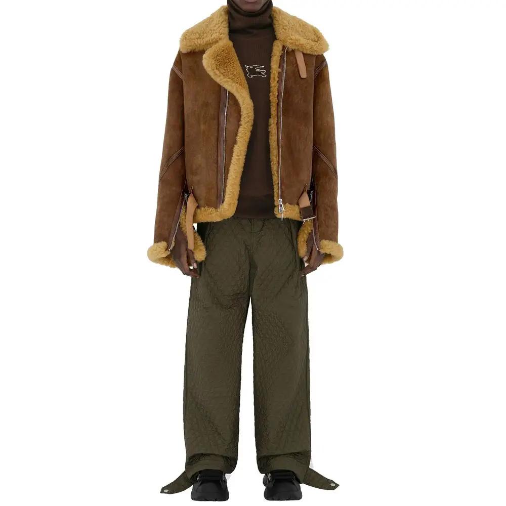 Men’s Bicolor Quilted Pants – Burberry Polyamide Tailored Trousers Made in Italy