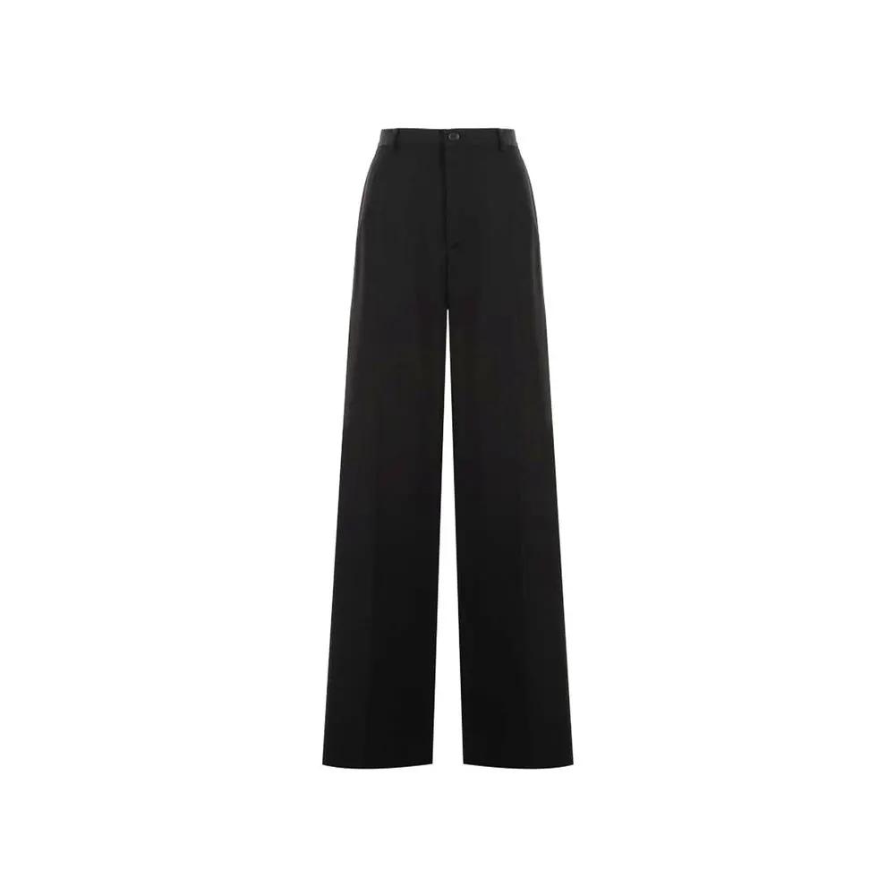 Men’s Black Wool Flared Pants – Balenciaga Tailored Trousers Made in Italy