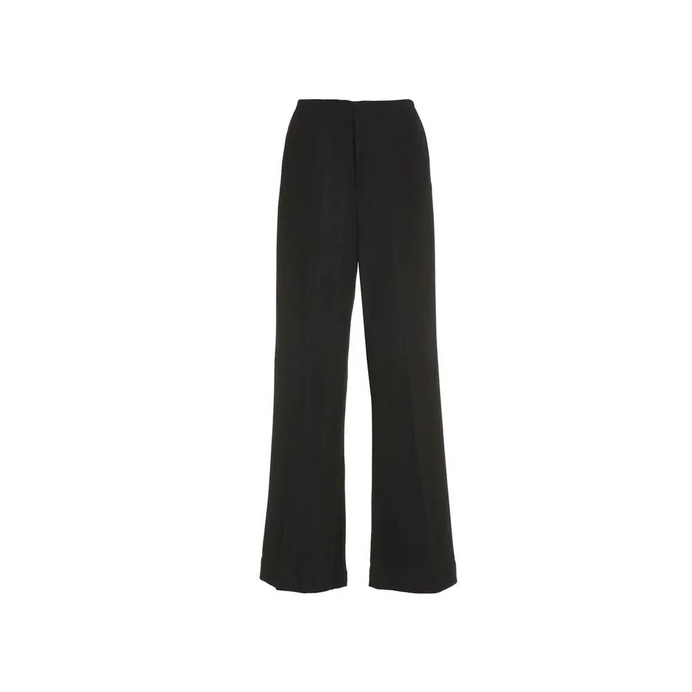 Women’s Black Viscose Pants – Maison Margiela Elastic Waist Casual Trousers Made in Italy