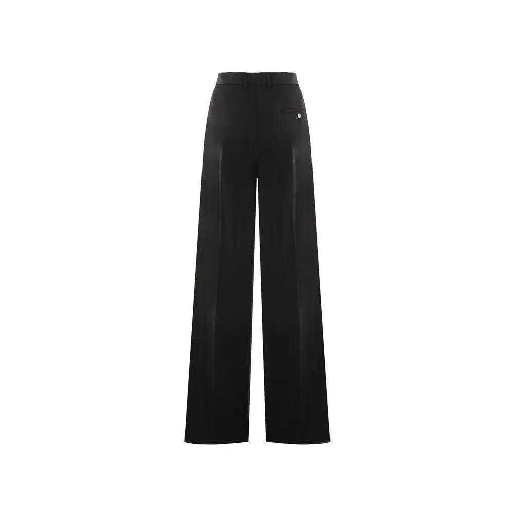 Men’s Black Wool Flared Pants – Balenciaga Tailored Trousers Made in Italy