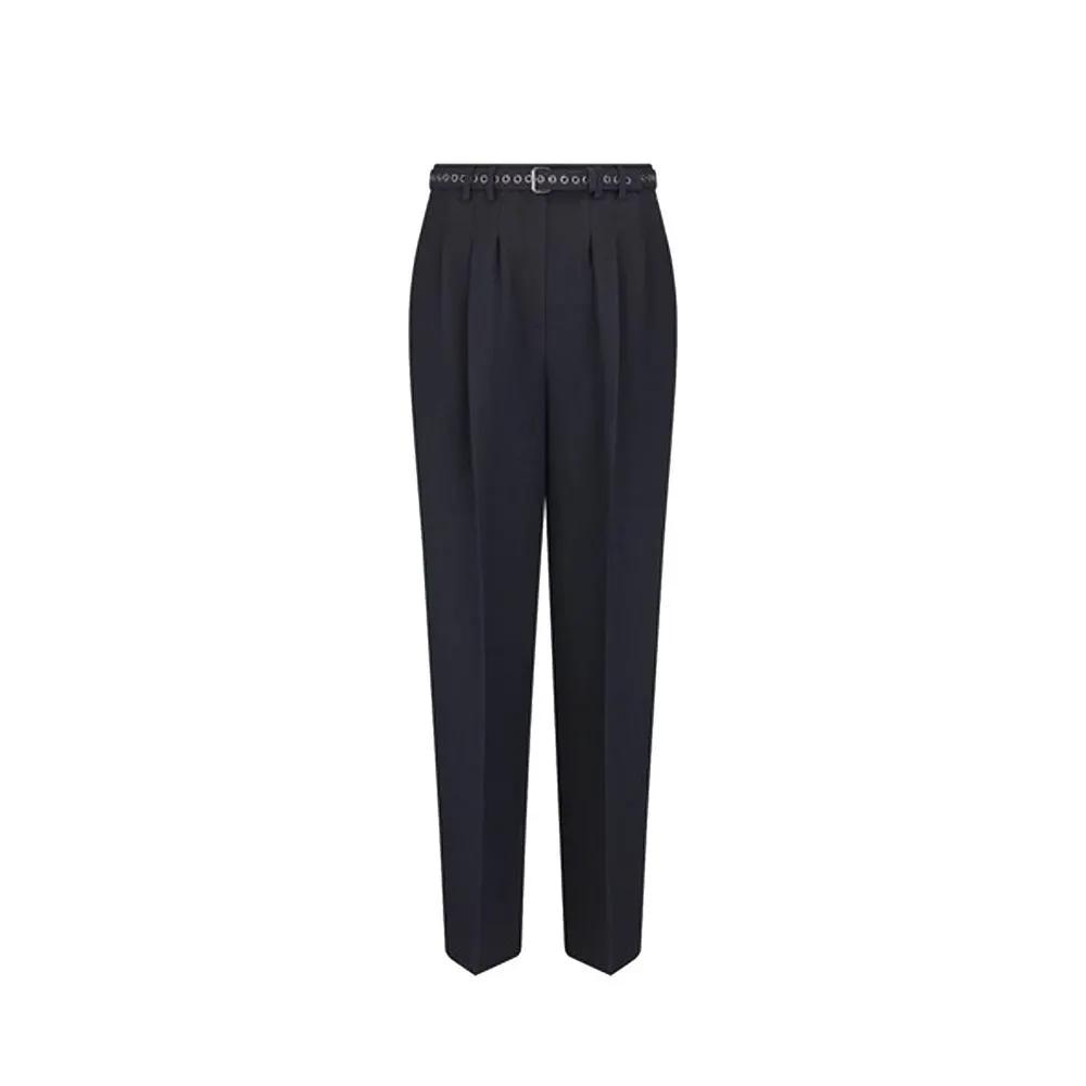 Women’s Black Wool Silk Pants – Dior Tailored Luxury Trousers