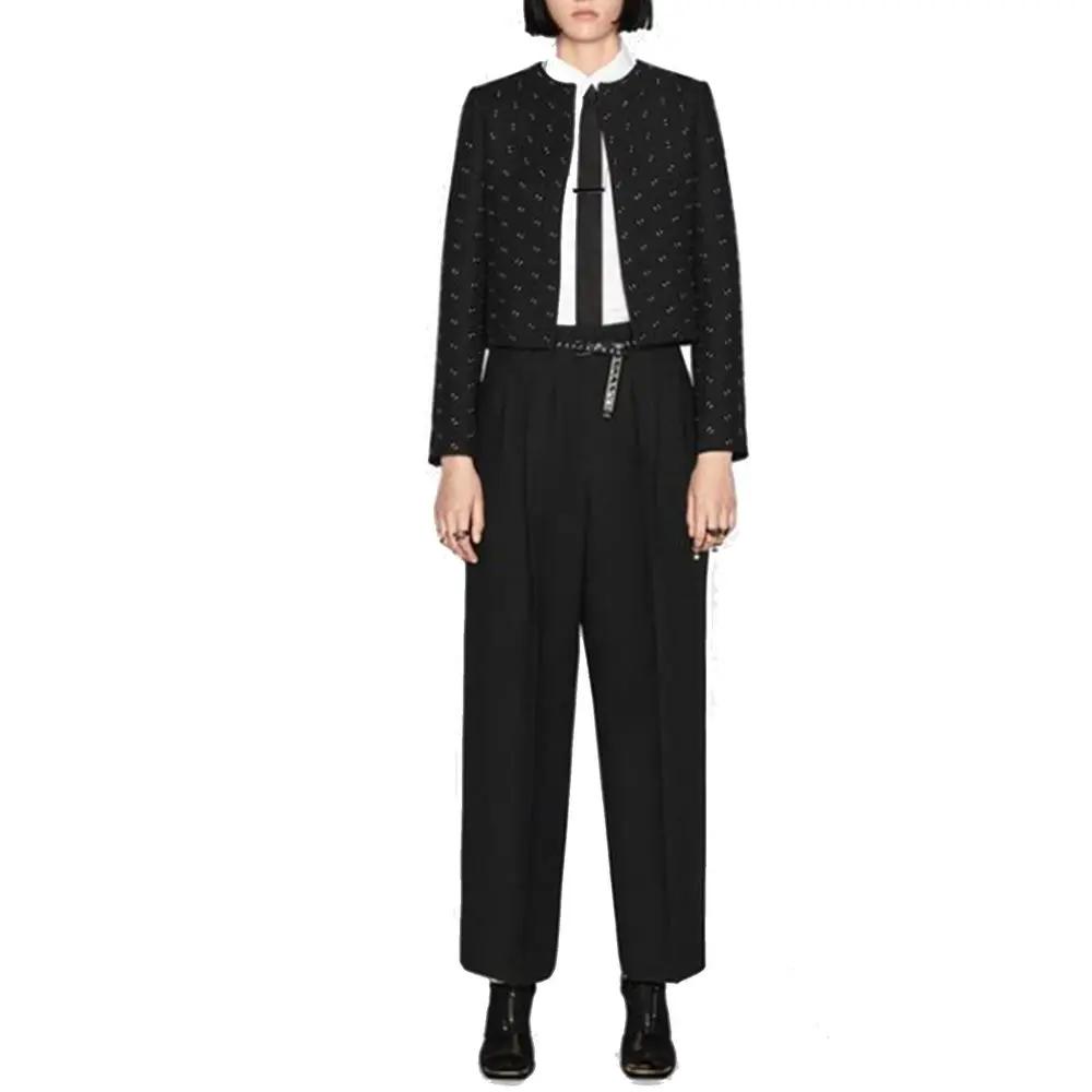 Women’s Black Wool Silk Pants – Dior Tailored Luxury Trousers