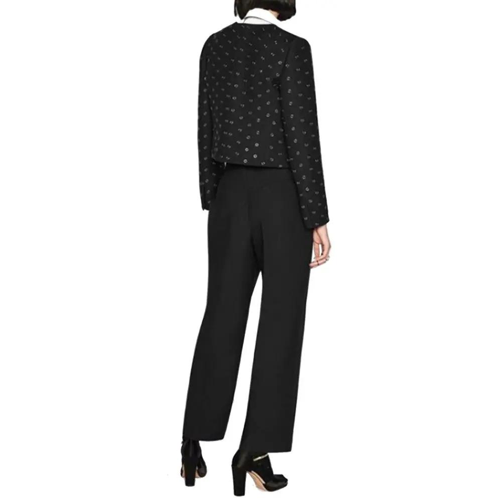 Women’s Black Wool Silk Pants – Dior Tailored Luxury Trousers