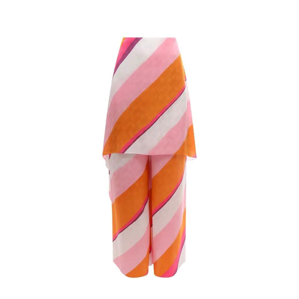 Pantalon soie multicolore femme – Fendi logo all-over Italie