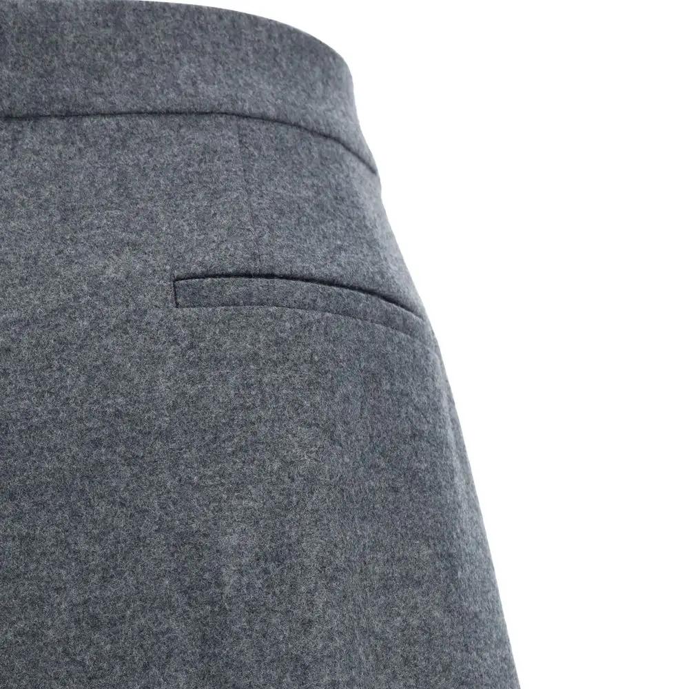 Men’s Grey Wool Tailored Pants – Jil Sander High-Waisted Trousers Made in Italy