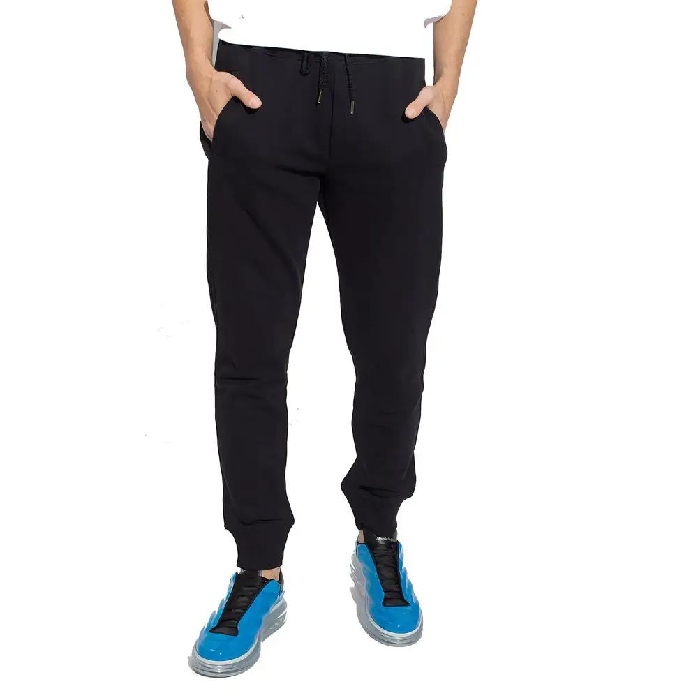 Men’s Black Cotton Joggers – Versace Jeans Couture Logo Sweatpants