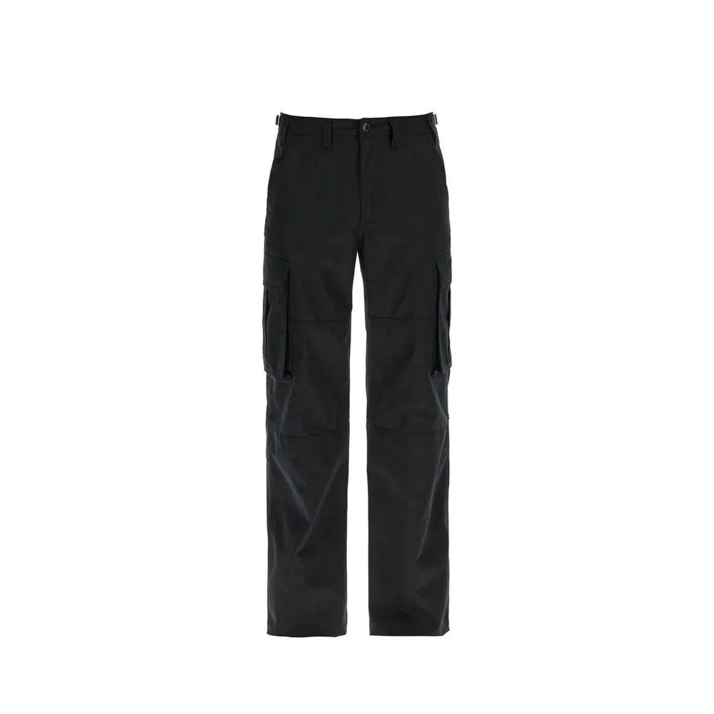 Men’s Black Cargo Pants – Celine Loose Fit Utility Trousers Made in Italy