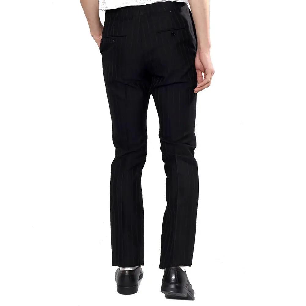 Men’s Black Wool Flared Pants – Celine Mid-Rise Tailored Trousers Made in Italy