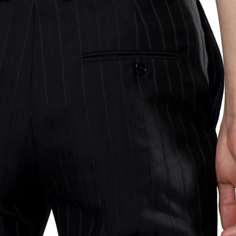 Men’s Black Wool Flared Pants – Celine Mid-Rise Tailored Trousers Made in Italy