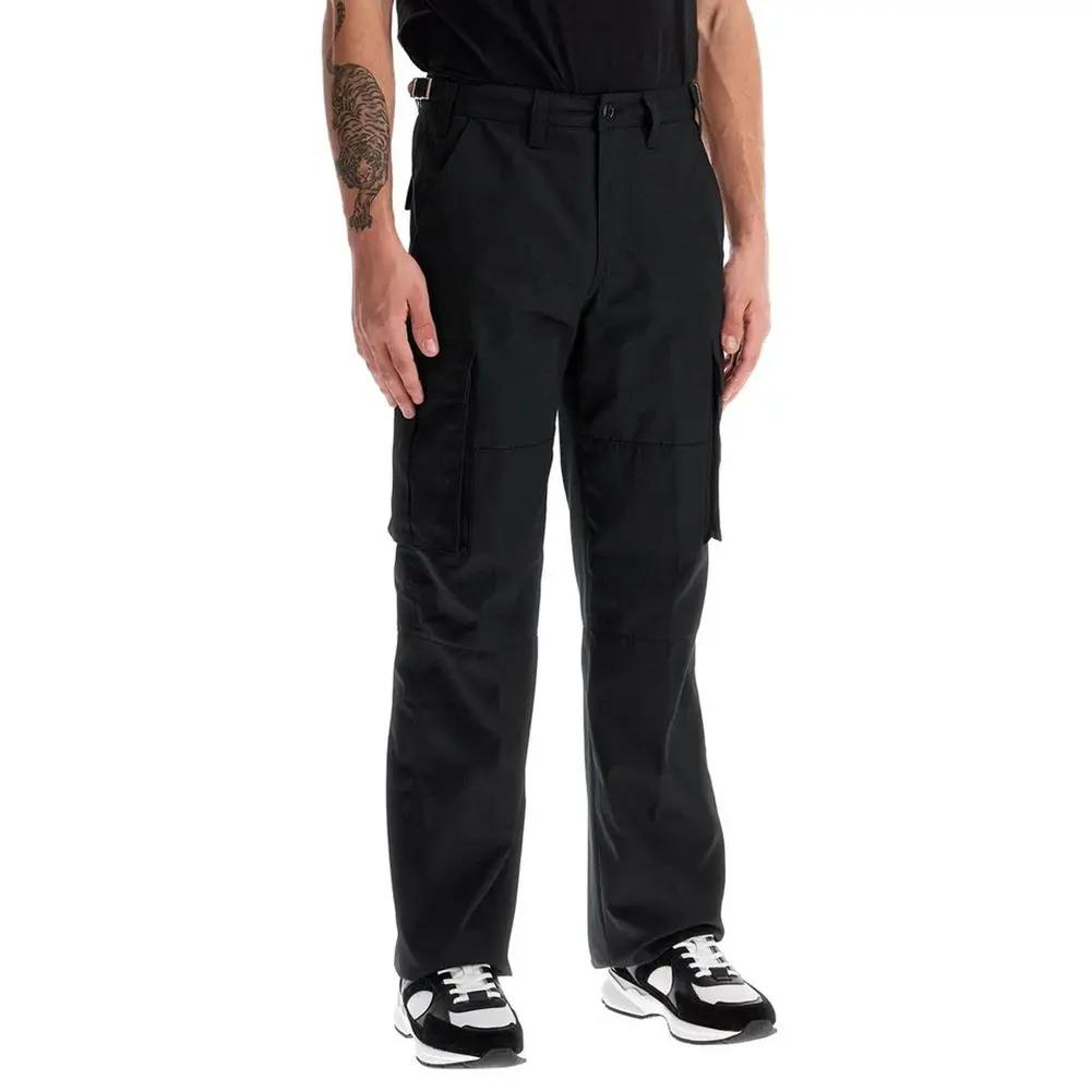 Men’s Black Cargo Pants – Celine Loose Fit Utility Trousers Made in Italy
