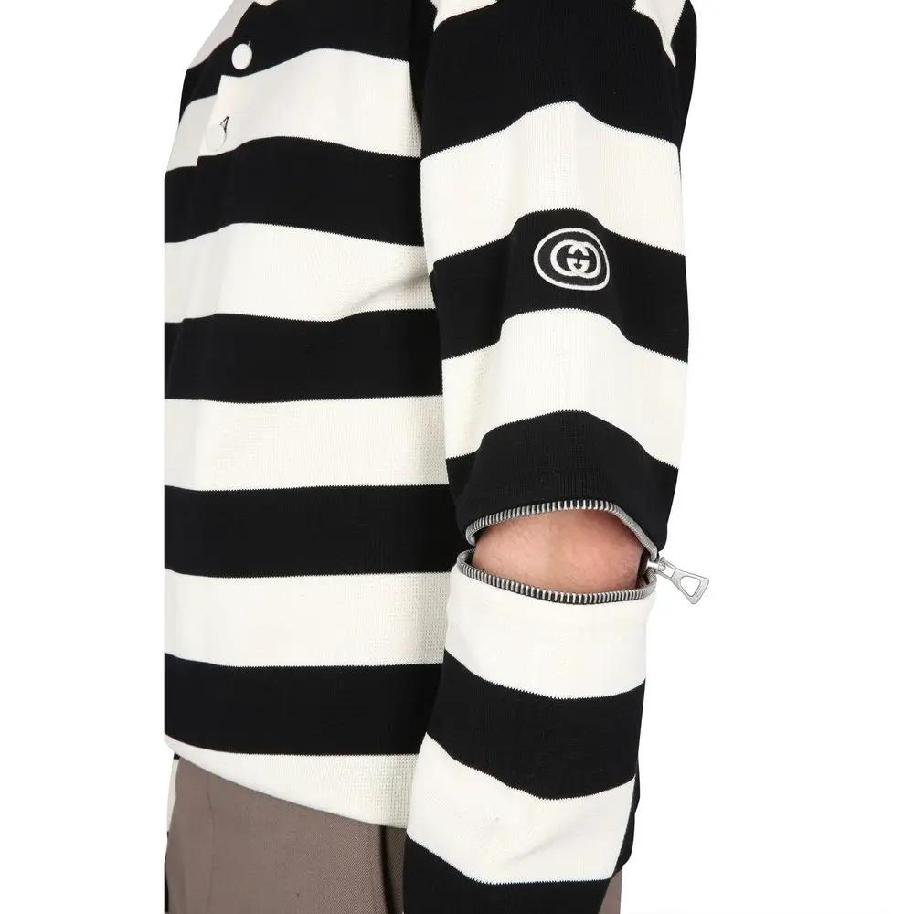 Polo blanc coton homme – Gucci manches amovibles patch GG