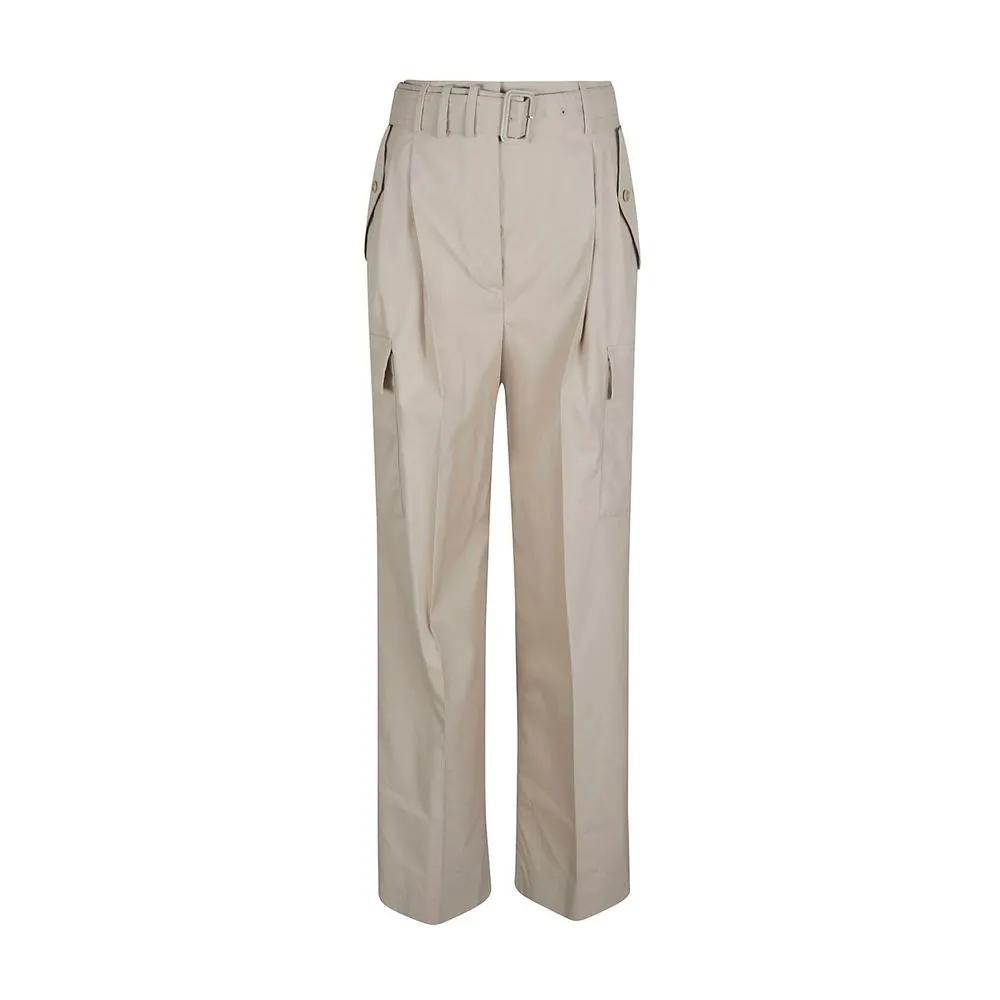 Women’s Beige Cotton Cargo Pants – Prada Tailored Utility Trousers Made in Italy