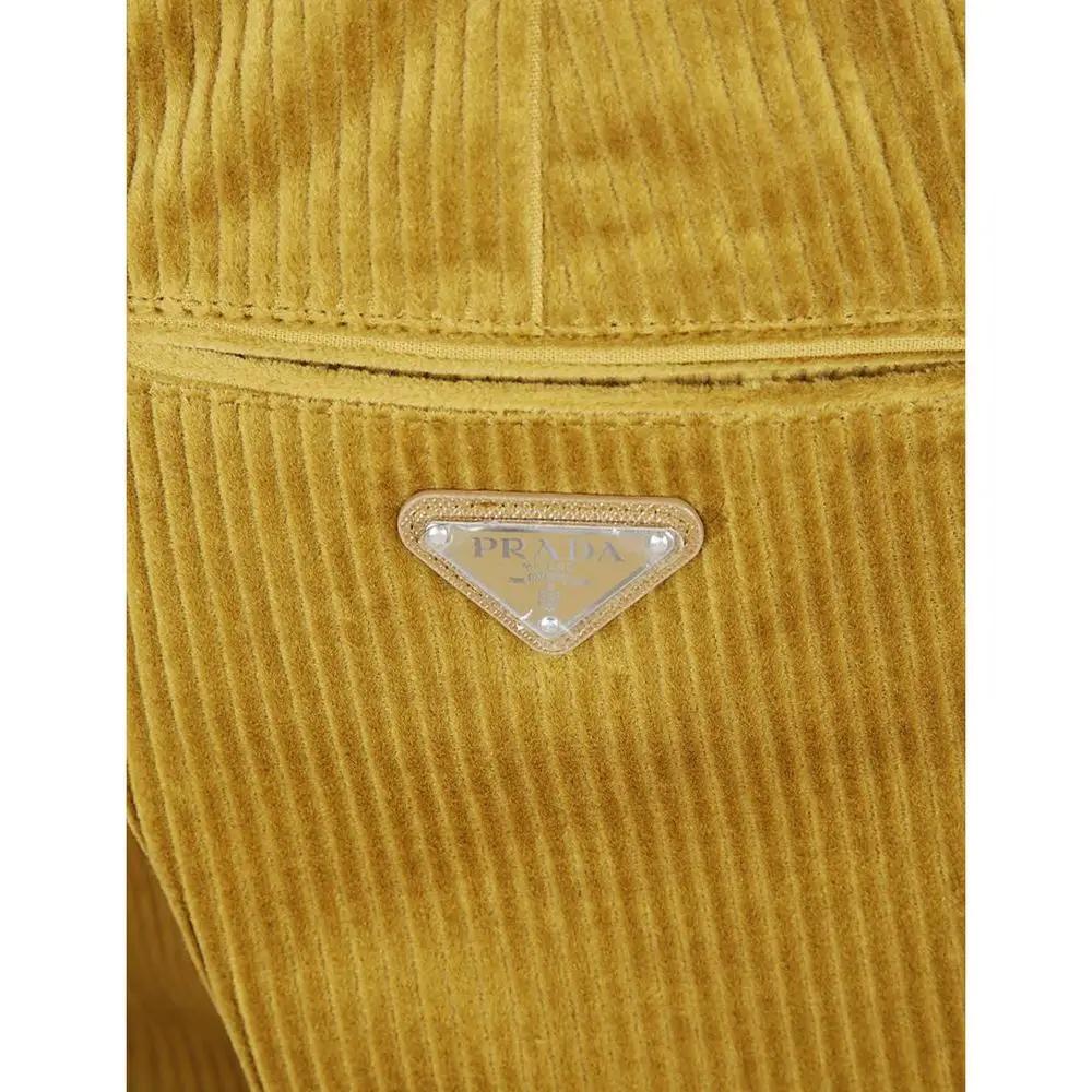 Men’s Bicolor Cotton Velvet-Effect Pants – Prada Tailored Trousers with Triangle Logo