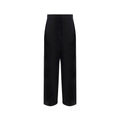 Pantalon noir soie lin femme – Salvatore Ferragamo taille haute large Italie
