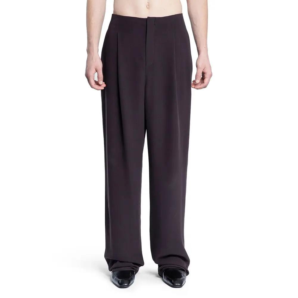 Pantalon soie marron homme – Saint Laurent pantalon droit élégant